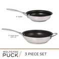 thumbnail image 4 of Wolfgang Puck 3-Piece Stainless Steel Skillet Set, Scratch-Resistant Non-Stick Coating, 4 of 4