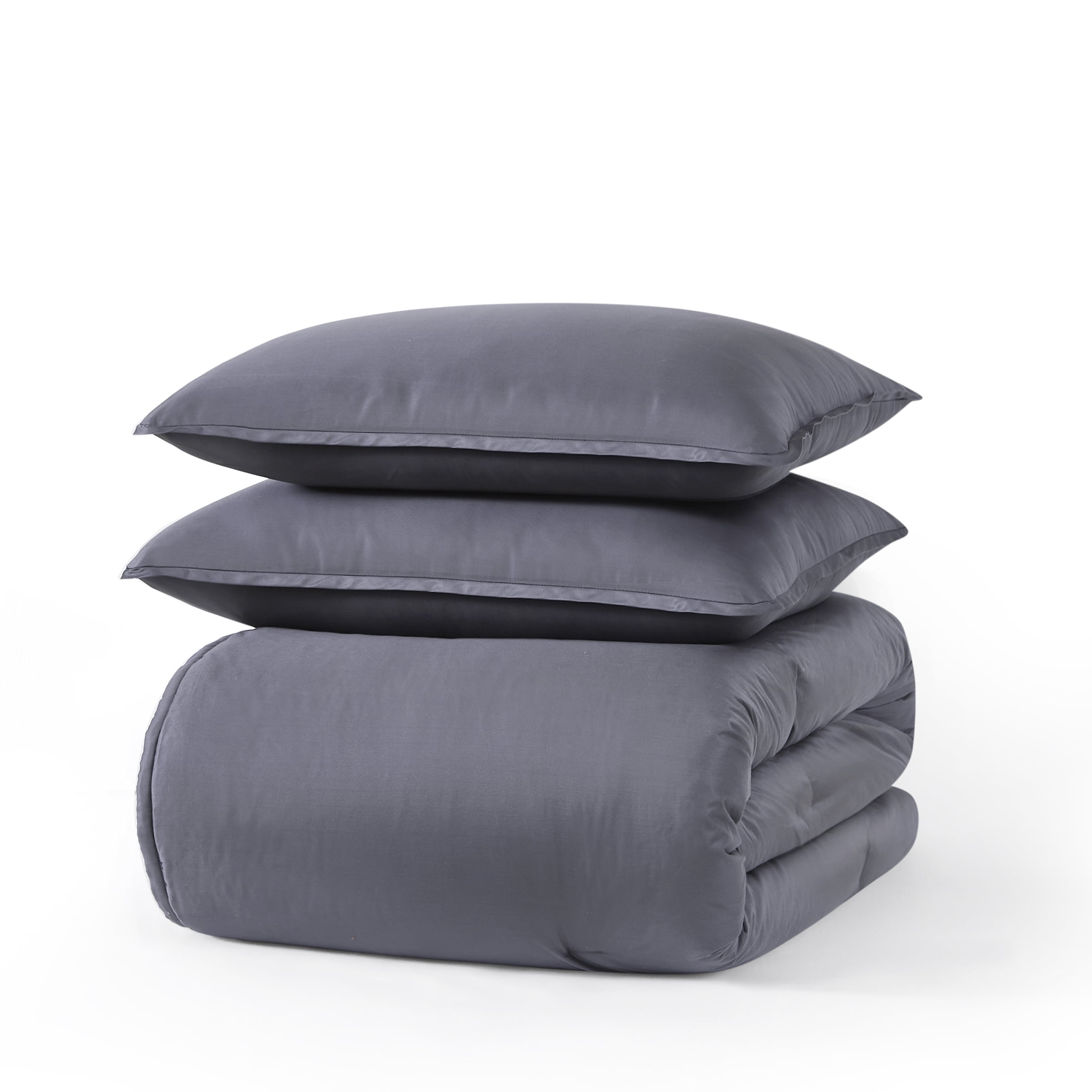 Allswell 3-Piece 400 Thread Count Gray Cotton Lyocell Blend Comforter Set, Adult King