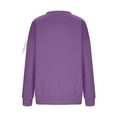 thumbnail image 5 of WTOBBY Women's Solid Color Bow Round Neck Long Sleeve Loose Pullover Sweater Sweatshirt, Decorative Bow Design, Soft and Comfortable for Fashionable Everyday Wear,Purple XL, 5 of 7