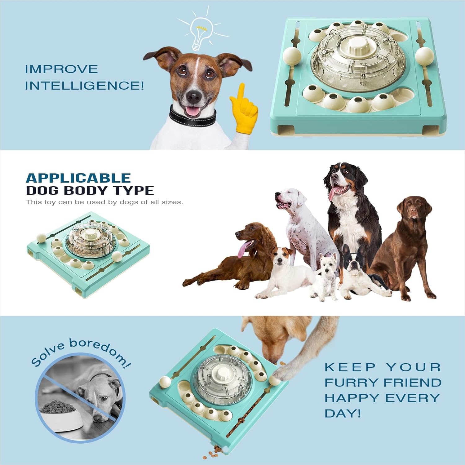 KADTC Dog Puzzle Toy, XL Size, 2 Levels of Step-by-Step Challenge, Spin to Release Treat Dispenser, Slow Feeder & Mental Stimulation Enrichment Toy for Small Medium Large Dogs