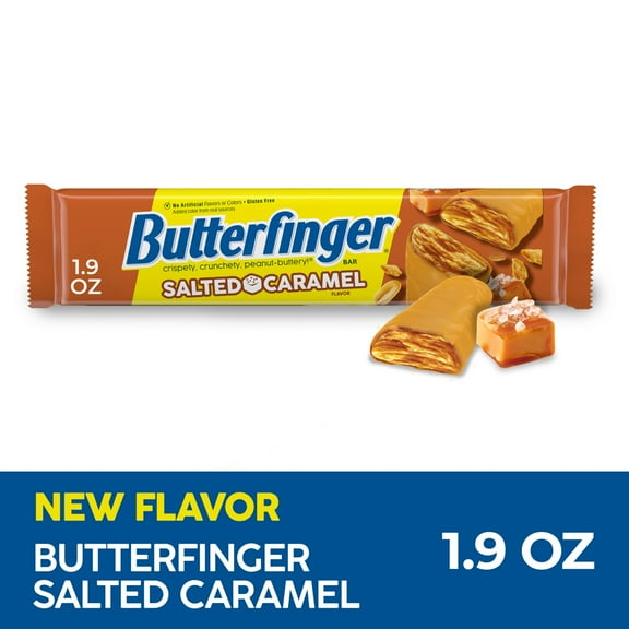 Butterfinger Salted Caramel Flavor, Peanut Buttery Candy Bars with Salted Caramel Flavor, Gluten Free, 1.9 oz