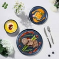 thumbnail image 2 of 12 Pieces Dinnerware Set Stoneware Service for 4, Dinner Plates and Bowls Sets, Double Reactive Glaze Dishes Set for Kitchen, Scratch Resistant, Microwave & Dishwasher , Starry Blue, 2 of 6