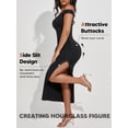 thumbnail image 6 of Athlemo Women Ruched Off Shoulder Dress Bodycon Party Elegant Midi Dresses, 6 of 7