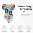 thumbnail image 6 of Easygdp Donuts Women's One-Piece Swimsuit Slim Fit Crew Neck Bodysuit Athletic Swimwear with Concealed Buckle - XX-Large, 6 of 9
