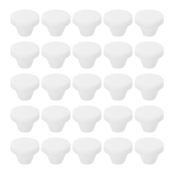 25 Pack Snug Plugs, Rubber Hole Plugs Round Soft Flexible Stopper Fit 7mm (0.28 Inch) Hole Dia., Waterproof Silicone Plug, White