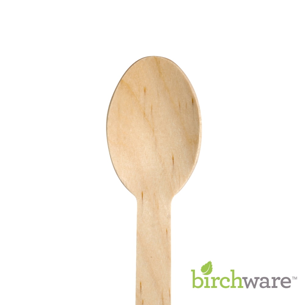 Birchware Compostable Wooden Disposable Spoons, 1000 Count