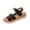 Black, variant on Yyuenw Women’s Open Toe Multi Band Wedge Sandals Lightweight PU Casual Outdoor Holiday Shoes
