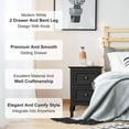 thumbnail image 6 of HOWEN White Nightstand Set of 2, Nightstands with 2 Drawers, Bed Side Table/Night Stand, Small Nightstand for Bedroom, Small Spaces, College Dorm, Kids’ Room, Living Room, Wood, 16W x 12D x 24H, 6 of 8