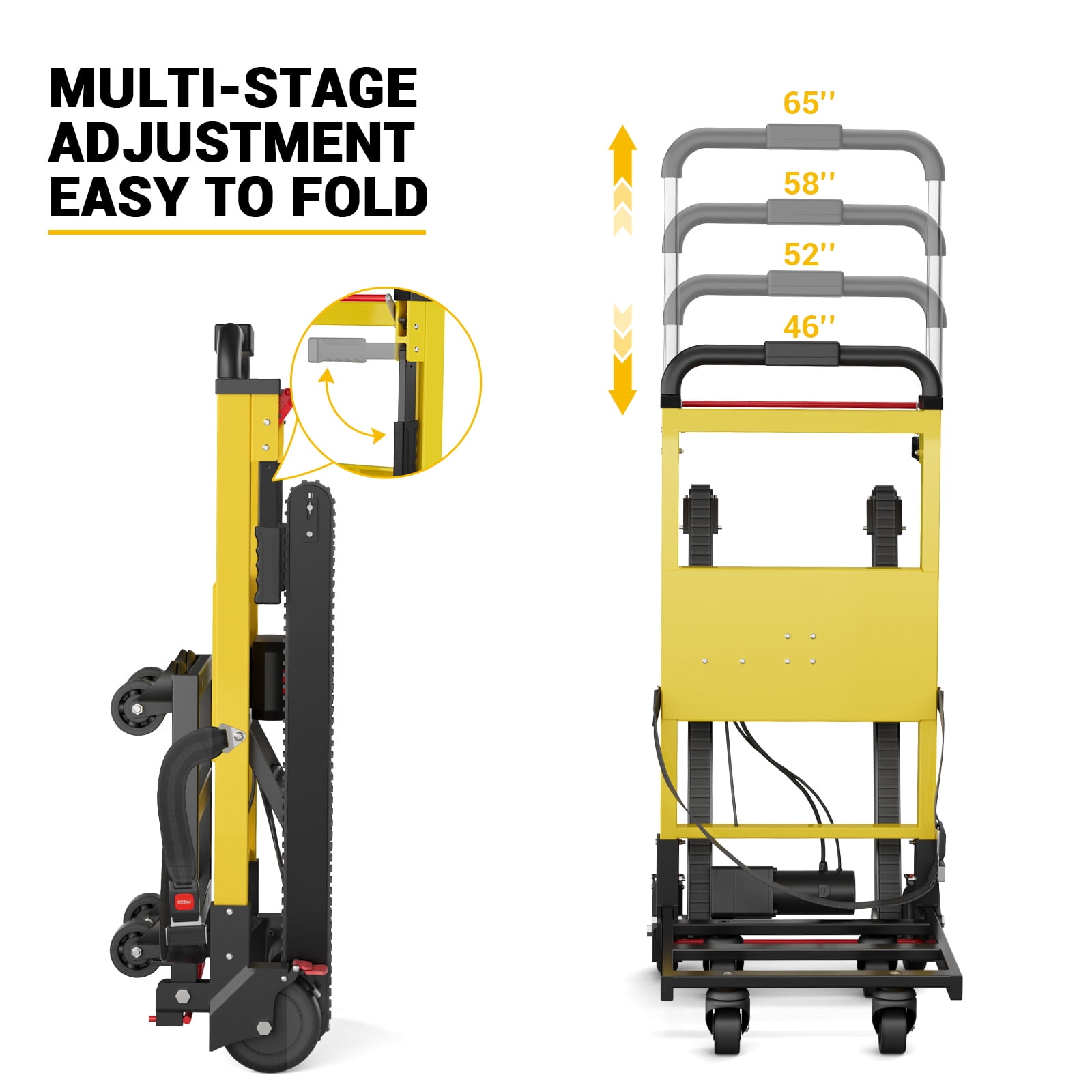 Joreek Electric Stair Climbing Dolly 400lb Max Load Heavy Duty 130W Motor Powered Stair Climber Dolly Cart 6 Wheels Motor Battery Powered