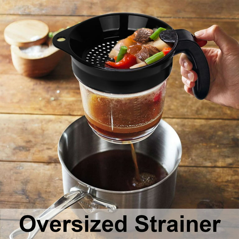 4 Cups Gravy Separator and Fat Separator 32 Ounces Makes Healthier Gravy,  Soup Or Sauce GreaseFree, 1 Liter Measuring Capacy 