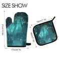 thumbnail image 2 of Yayeee Oven Mitts and Pot Holder Set of 4 Heat Resistant Kitchen Gloves Baking Hot Pad, Magical Forest, 2 of 5