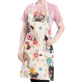 thumbnail image 5 of Dogs with Party Hats and Flowers Apron-Garden Aprons for Women with Pockets-Cotton Linen Waterproof Kitchen Cooking Gardening Aprons Adjustable for Kitchen,Cooking,BBQ and Salon 33x27 Inch, 5 of 7