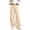 Beige, variant on Spazoro Girls Wide Leg Sweatpants with Pockets, Warm Ruffled Waistband Solid Color Pull On Loose Fit Baggy Trousers Fall Winter Casual Bottoms Pink Size 7-8