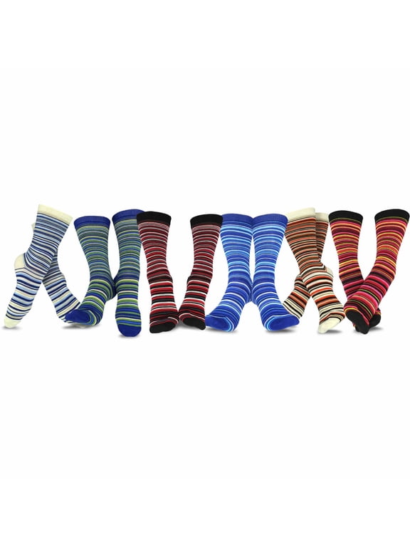 TeeHee Women's Ladies Value 6-Pack Crew Socks