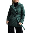 thumbnail image 2 of Elainilye Fashion Fleece Jacket Women Fall Clothes Plus Size Warm Lapel Cotton Coat Long Sleeve Jacket Parka Coat,Green, 2 of 6