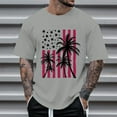 thumbnail image 2 of Caqnni Men's 4th of July Shirt American Flag Short Sleeve T-Shirt(Grey,XL), 2 of 4