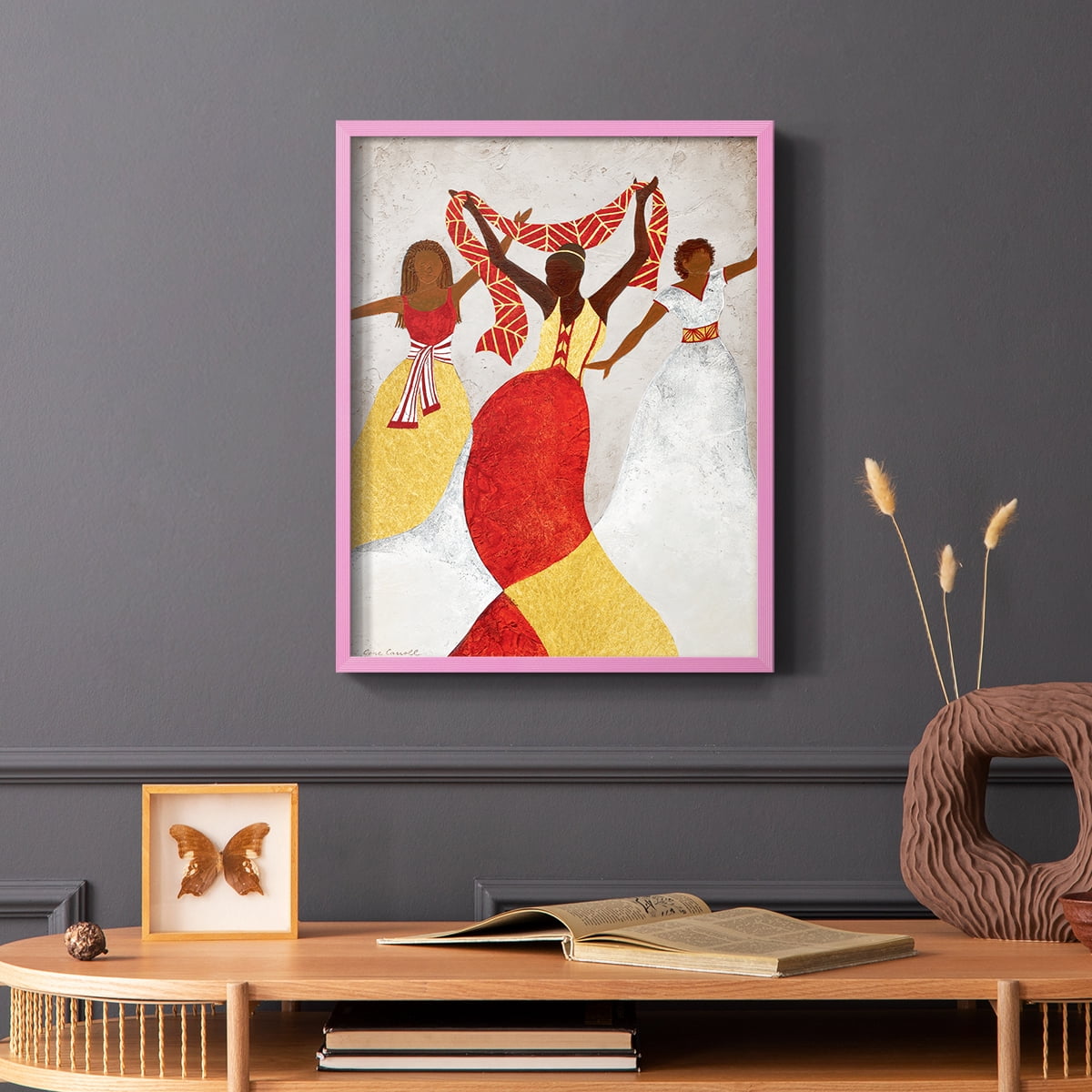 Golden Rhythm in Pink Solid Wood 8 x 10 Framed Print