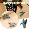 thumbnail image 1 of HomeKingdee Colorful Hummingbird Brooch - Animal Theme Alloy and Rhinestone Fashion Pin for Women Men Kids and Various Occasions, 1 of 5