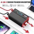 thumbnail image 2 of Inversor de corriente OLTEANP 500W 12V DC a 110V/120V AC con LCD, 2 of 8