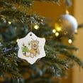 thumbnail image 7 of 3drose, Cute Honey Bear with Bees Graphic, 3 inch Snowflake Porcelain Ornament, 7 of 7