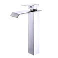 thumbnail image 1 of Single Handle Mixer, Solid Brass Construction Ensuring Durability And Resistance Against Corrosion, Vessel Sink Faucet With Modern Waterfall Design For Bathroom Vanity Area (3PCS), 1 of 5