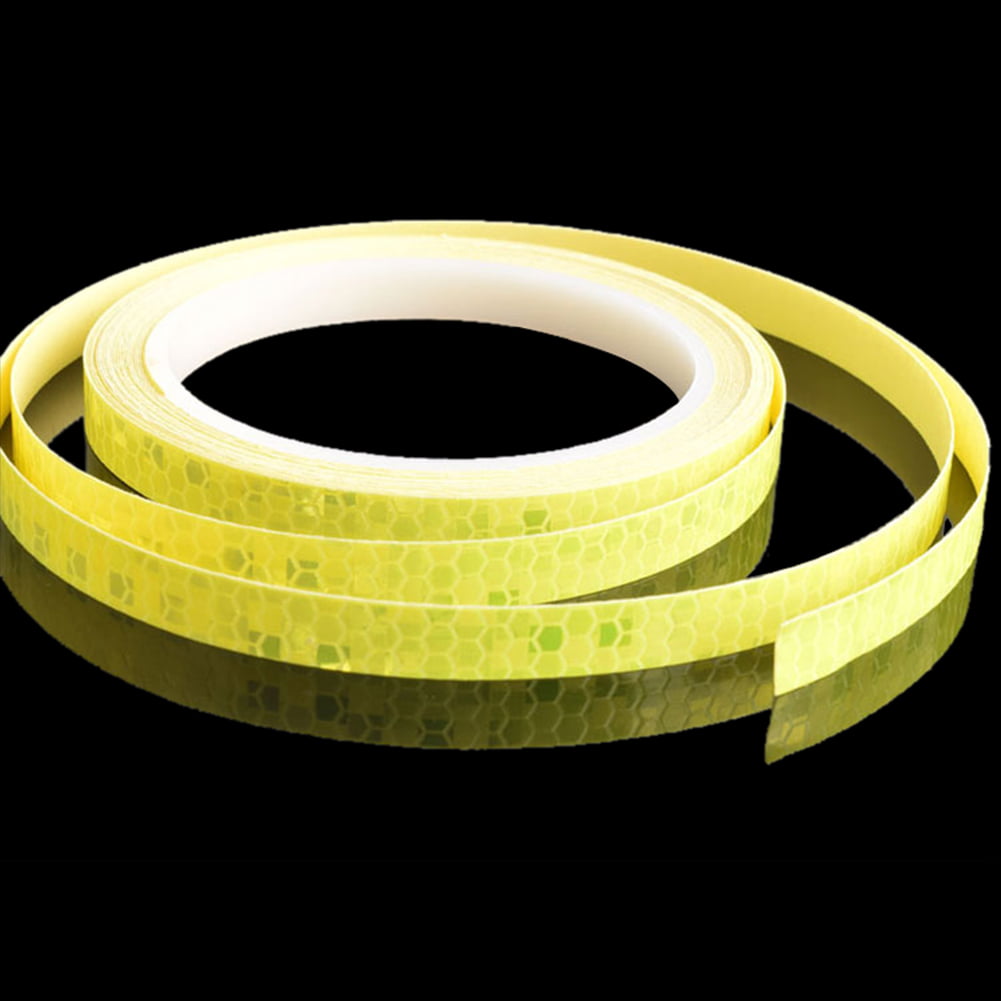 Fluorescent Bike Bicycle Cycling Motorcycle Reflective Sticker Safety Waterproof Wheel Rim Strip Decal Tape White