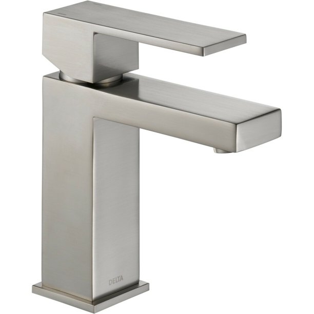Delta 567LFPP Angular Modern 1 Hole Bathroom Faucet Stainless