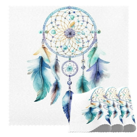 

Placemats Set of 4 Non Slip Washable Table Placemats Ethnic Feather Watercolor Dream Catcher