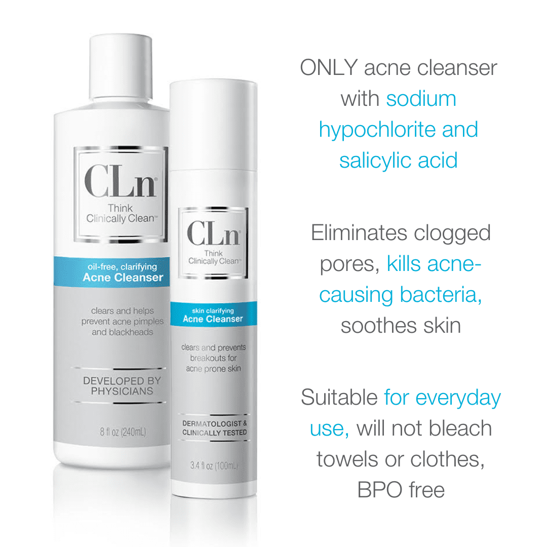 CLn Acne Cleanser, 0.5% Salicylic Acid Facial Cleanser for Oily Skin & Blackheads, Oil Free Face Wash, 8 fl oz