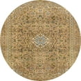 thumbnail image 1 of Ahgly Company Machine Washable Indoor Round Abstract Light Brown Area Rugs, 3' Round, 1 of 7