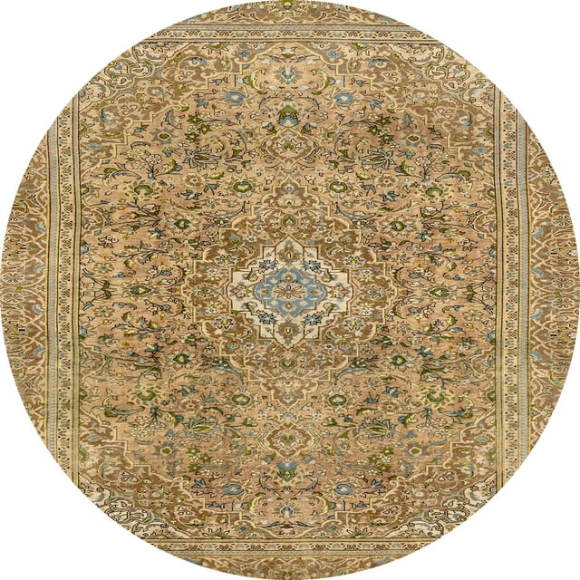 Ahgly Company Tapis de Zone Ronds d'Intérieur Abstraits Brun Pâle Abstraits, Rond 5 Pieds
