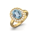 thumbnail image 2 of 925 Argent Sterling Or Vermeil 6mm Rond Bleu Topaze Solitaire Femmes Bague, 2 of 3