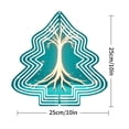thumbnail image 2 of Stylized Metal Hanging Christmas Tree Wind Spinner - Geometric Pattern Design with Glowing Trunk & Roots for Garden Decor, 2 of 7