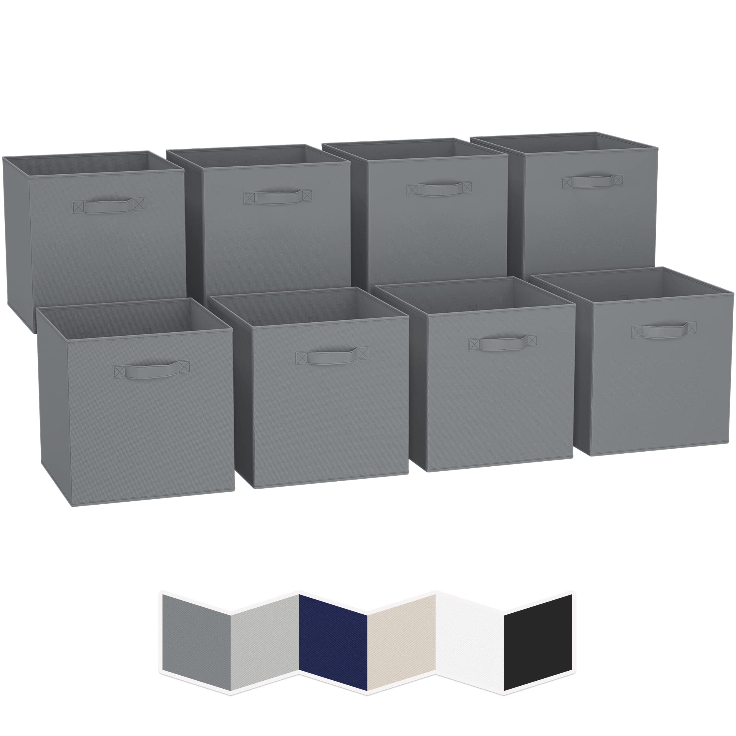 Features Dual Handles Set of 6 Storage Bins NEATERIZE 13x13x13 Large Storage Cubes Fabric Storage Box for Home and Office Foldable Closet Organizers and Storage Cube Storage Bins Grey