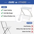 thumbnail image 6 of Gartooo 10 Pack Folding Plastic Chairs Set, Portable Commercial Chair with Steel Frame for Party Wedding Events Office Indoor Outdoor(White), 6 of 7
