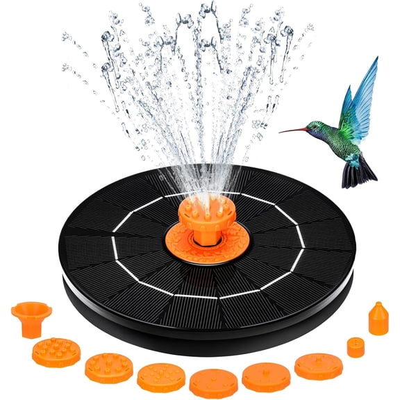 4.0W Solar Fountain, 2026 Upgrade Solar Bird Bath Fountains Pump with 8 Nozzles, Free Standing Floating Solar Powered Water Fountain Pump for Bird Bath, Garden, Pond, Pool, Outdoor WWSOGQH