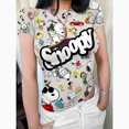 thumbnail image 3 of Camiseta básica de manga corta para mujer Camiseta con estampado de Snoopy Camiseta de moda coreana para mujer Top ajustado con cuello redondo, 3 of 5