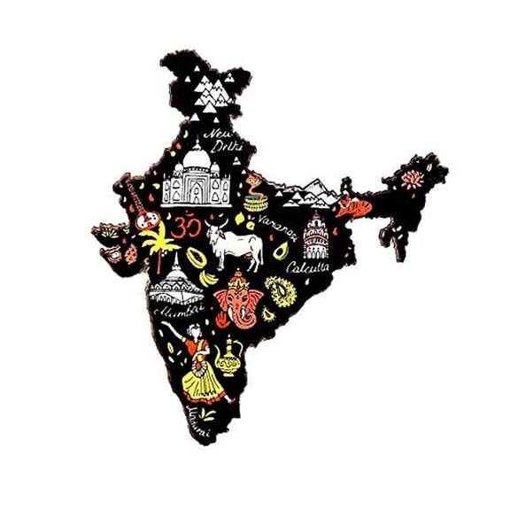 India Souvenir Wooden Refrigerator Magnets