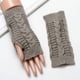 thumbnail image 3 of Guantes de punto de medio dedo para mujer, cálidos, de otoño e invierno, de lana acrílica, con dedos descubiertos, de color liso, cortos, 3 of 6