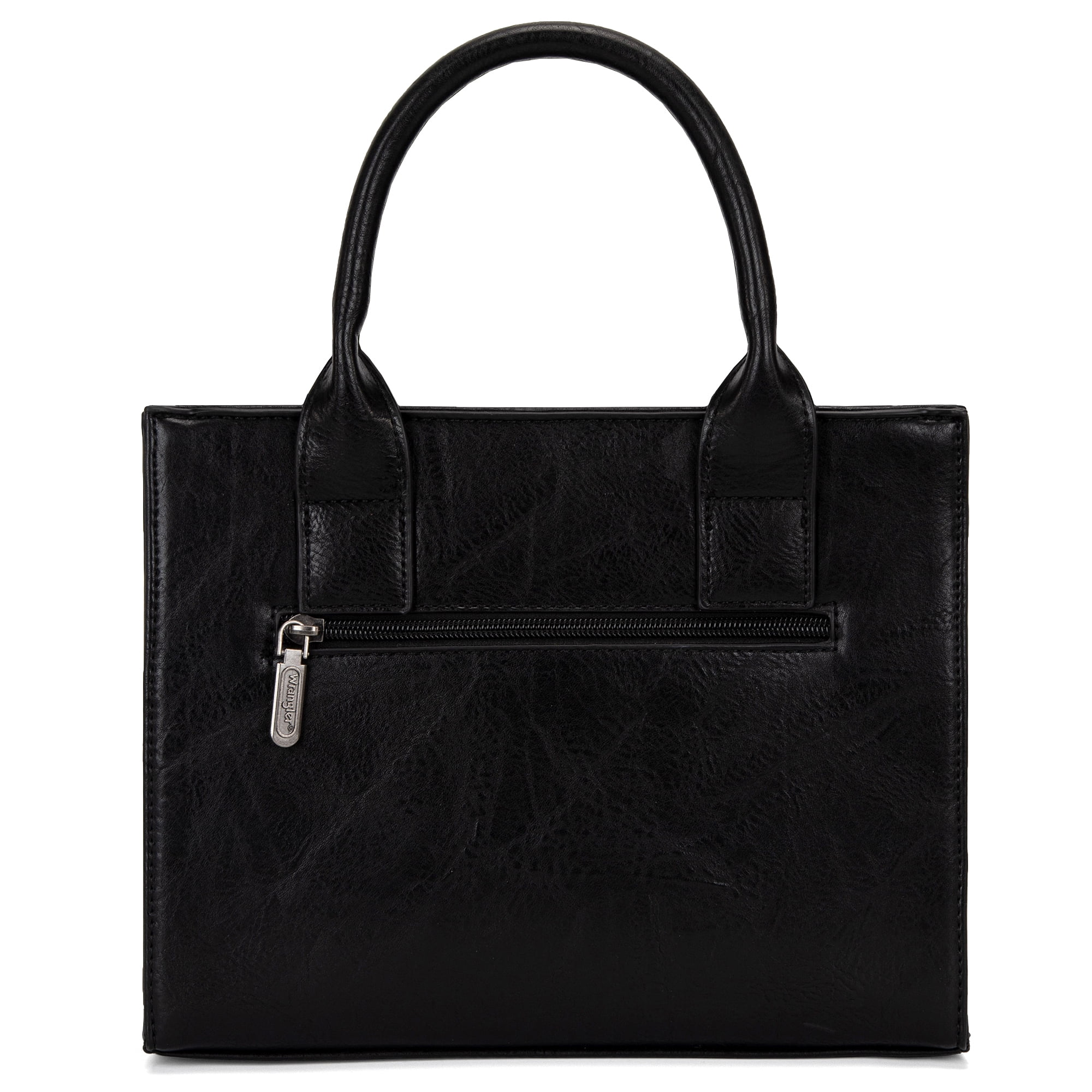 Wrangler Medium Tote Bag for Women Designer Satchel Handbags Top-handle Purses with Strap, Crocodile-Black