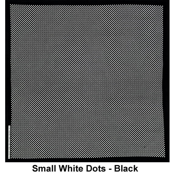 Small White Dots - Black Design Print Cotton Bandana (22 inches x 22 inches)