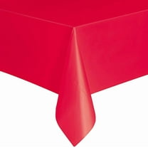Unique Rectangular Plastic Table Cover, 54" x 108", 1 Count, Ruby Red