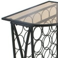 Sorbus Wine Rack Stand Bordeaux Chateau Style with Glass Table Top