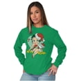 thumbnail image 5 of Betty Boop Christmas Mrs Santa Claus Women's Long Sleeve T Shirt Brisco Brands M, 5 of 6