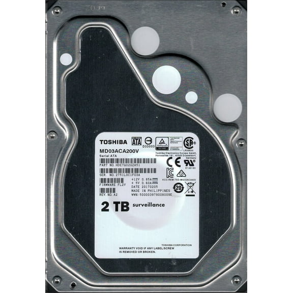 Toshiba MD03ACA200V 2TB P/N: HDETQ02GZA51 F/W: FL2V
