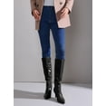 thumbnail image 6 of DARING DIVA Women's Stylish Stiletto Heels Knee High Boots with Pointed Toe Black 7, 6 of 7