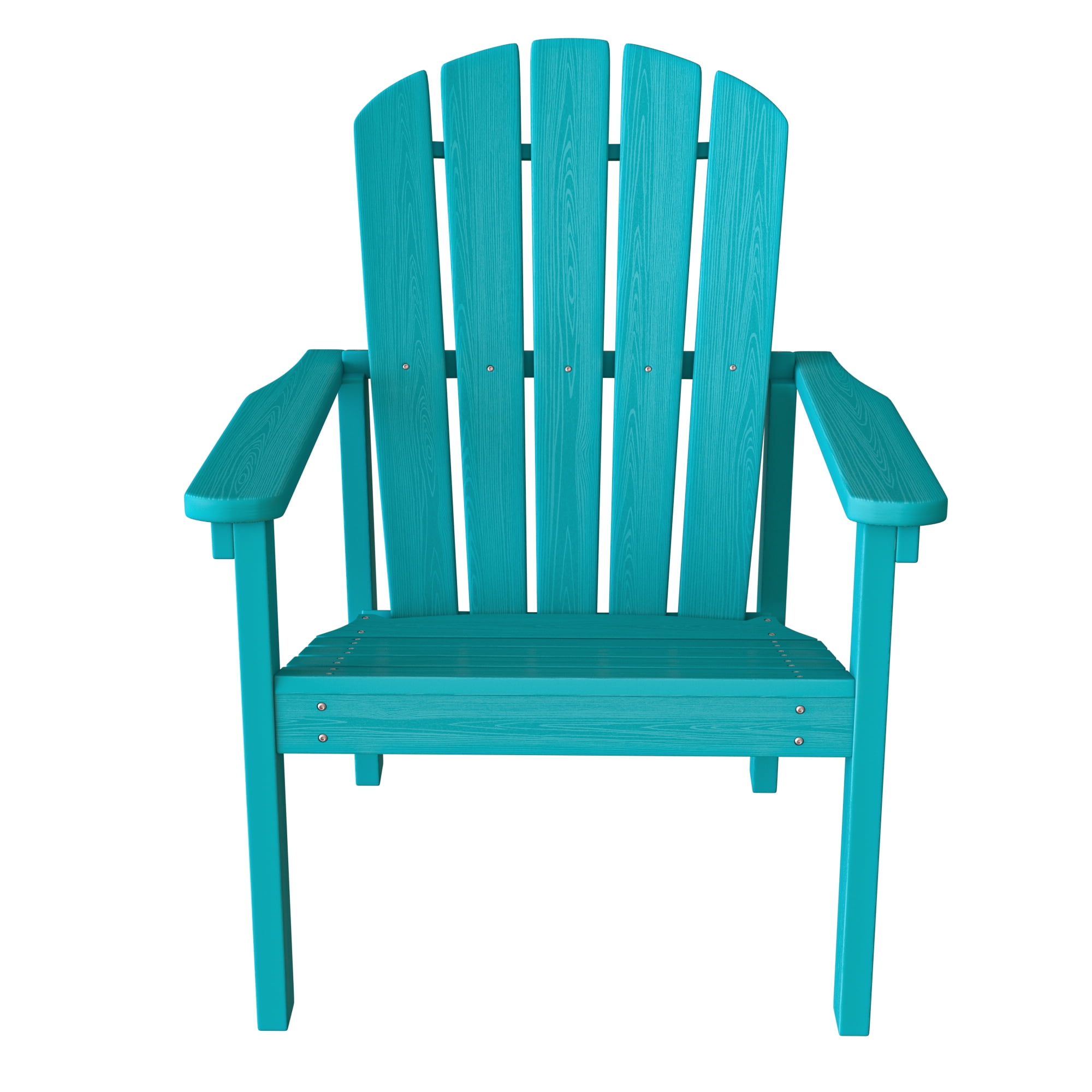 Cobiod Stackable Adirondack Chair Set of 4, HDPE All-Weather Patio Chair, Wood Grain Ergonomic Dining Chair for Fire Pit & Backyard, Aruba