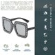 thumbnail image 3 of Las gafas de sol cuadradas personalizadas del tiroteo de la calle forman las gafas de sol del marco grande, hechas de PC, 3 of 5