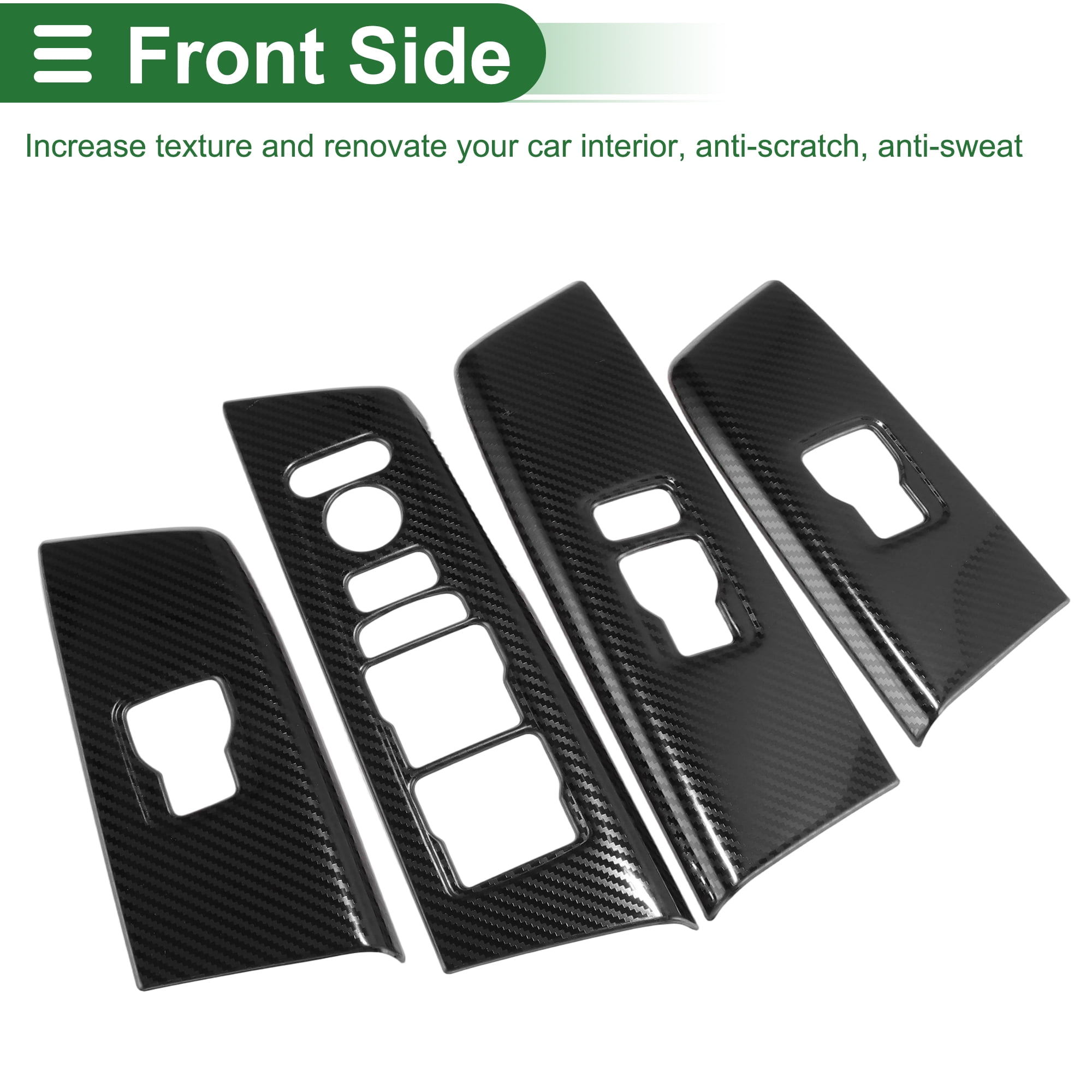 Unique Bargains Window Lift Switch Panel Trim Cover for Honda CRV 23-25 Front Rear Car Door Window Control Button Interior Accessories Carbon Fiber Black