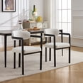 thumbnail image 3 of Noble House Bethany Mid Century Fabric Upholstered Dining Chairs, Set of 2, Beige and Black, 3 of 9